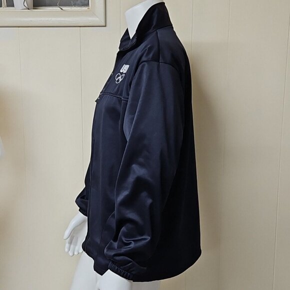 Mens US Olympic Committee Track Jacket Black Sz XL Full Zip Made In USA USOC - Picture 3 of 8